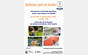 Challenge sport en famille - Inscription jusqu'au 3 septembre